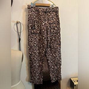 Leopard print cargo pants